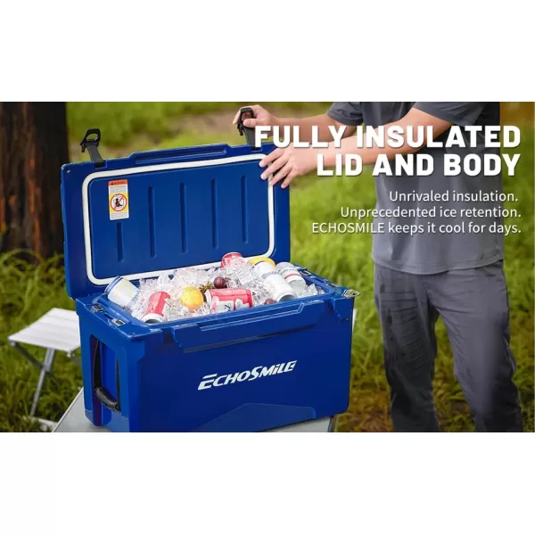 EchoSmile 303540 Quart Rotomolded Cooler 5 Days Protale Ice Cooler Ice Chest Suit for BBQ Camping Pincnic and Other Outdoor ActivitiesDark Blue