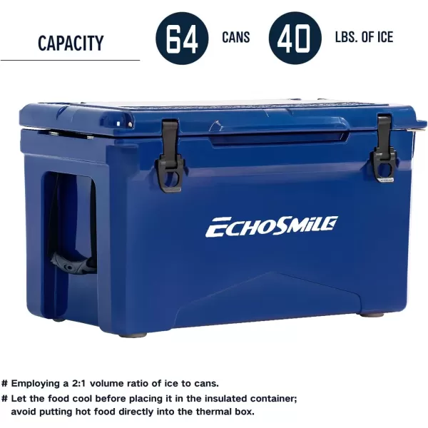EchoSmile 303540 Quart Rotomolded Cooler 5 Days Protale Ice Cooler Ice Chest Suit for BBQ Camping Pincnic and Other Outdoor ActivitiesDark Blue