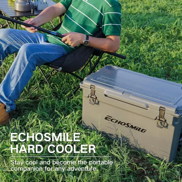 EchoSmile 303540 Quart Rotomolded Cooler 5 Days Protale Ice Cooler Ice Chest Suit for BBQ Camping Pincnic and Other Outdoor ActivitiesGrey
