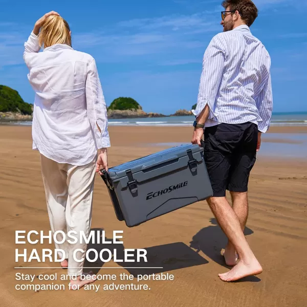EchoSmile 303540 Quart Rotomolded Cooler 5 Days Protale Ice Cooler Ice Chest Suit for BBQ Camping Pincnic and Other Outdoor ActivitiesGrey