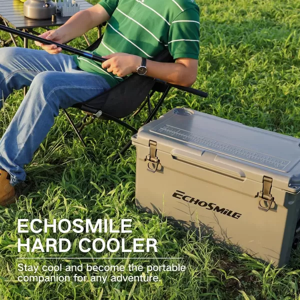 EchoSmile 303540 Quart Rotomolded Cooler 5 Days Protale Ice Cooler Ice Chest Suit for BBQ Camping Pincnic and Other Outdoor ActivitiesKhaki
