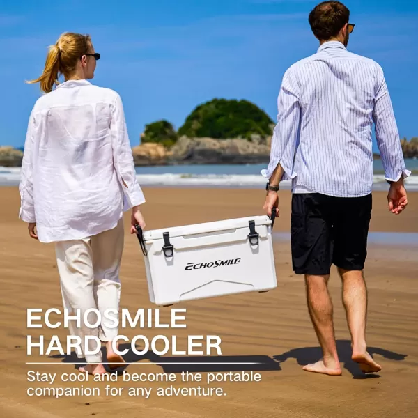EchoSmile 303540 Quart Rotomolded Cooler 5 Days Protale Ice Cooler Ice Chest Suit for BBQ Camping Pincnic and Other Outdoor ActivitiesWhite