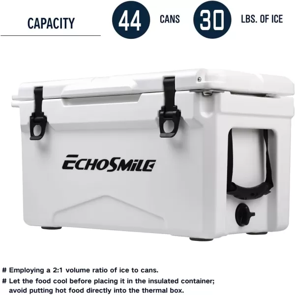 EchoSmile 303540 Quart Rotomolded Cooler 5 Days Protale Ice Cooler Ice Chest Suit for BBQ Camping Pincnic and Other Outdoor ActivitiesWhite