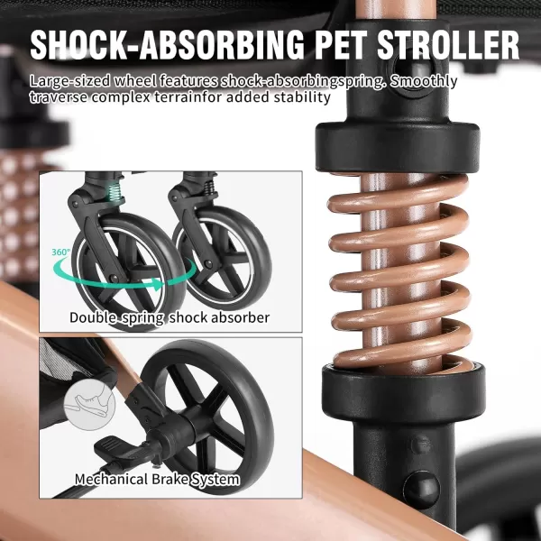 EchoSmile 4 in 1 Pet Stroller Folding Lightweight Cat ampamp Dog Stroller with Detachable Carrier NOZip 180 Reversible Canopy All Terrain 4Wheel45 lbs Capacity for Small to Medium DogsBlack