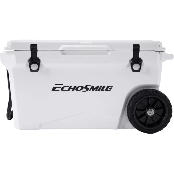 EchoSmile 6075 Quart Rotomolded Cooler Lightweight 5 Days Long Lasting Ice Cooler Ice Chest Suit for BBQ Camping Pincnic and Other Outdoor ActivitiesWhite 60 Quart