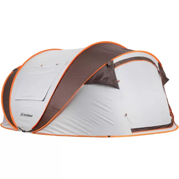 EchoSmile Camping Instant Tent 246810 Person Pop Up Tent Water Resistant Dome Tent Easy Setup for Camping Hiking and Outdoor Portable Tent with Carry Bag for 3 SeasonsWhite  Brown 6 Person
