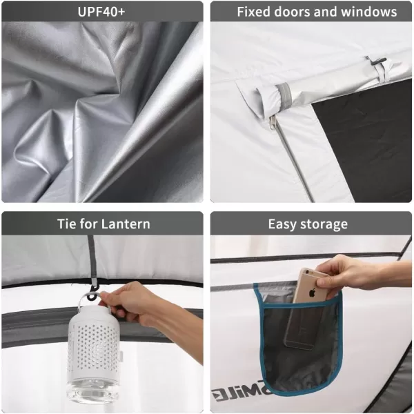 EchoSmile Camping Instant Tent 246810 Person Pop Up Tent Water Resistant Dome Tent Easy Setup for Camping Hiking and Outdoor Portable Tent with Carry Bag for 3 SeasonsWhite  Grey 6 Person