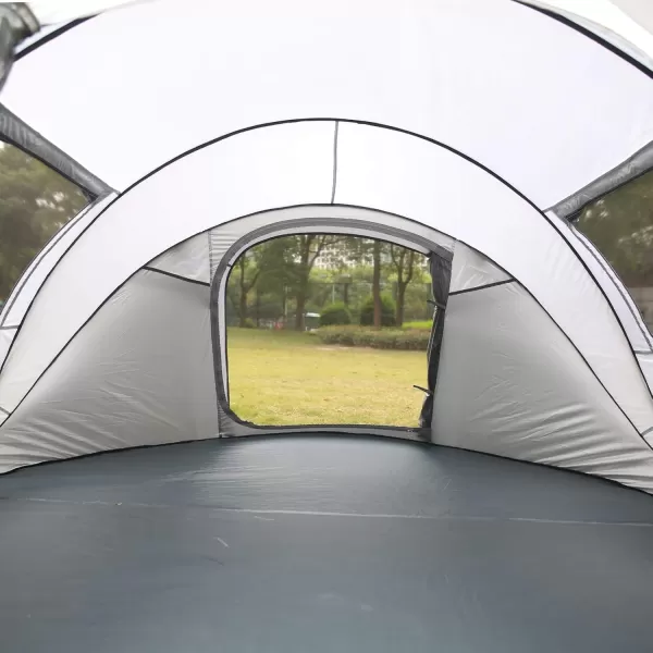 EchoSmile Camping Instant Tent 246810 Person Pop Up Tent Water Resistant Dome Tent Easy Setup for Camping Hiking and Outdoor Portable Tent with Carry Bag for 3 SeasonsWhite  Grey 4 Person