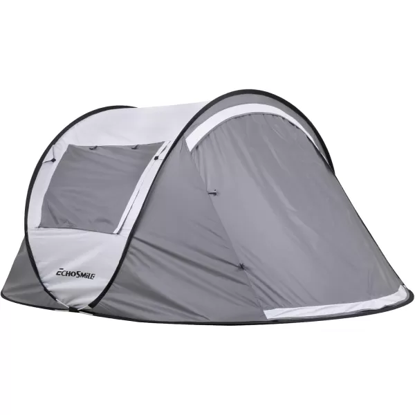 EchoSmile Camping Instant Tent 246810 Person Pop Up Tent Water Resistant Dome Tent Easy Setup for Camping Hiking and Outdoor Portable Tent with Carry Bag for 3 SeasonsWhite  Gray 2 Person