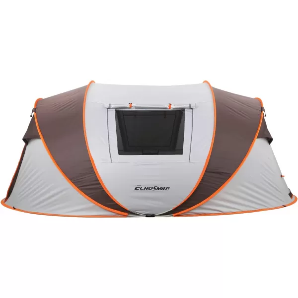 EchoSmile Camping Instant Tent 246810 Person Pop Up Tent Water Resistant Dome Tent Easy Setup for Camping Hiking and Outdoor Portable Tent with Carry Bag for 3 SeasonsWhite  Brown 6 Person