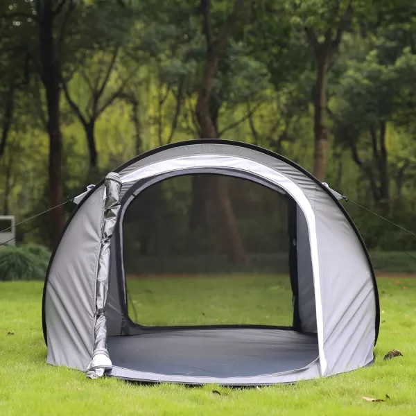 EchoSmile Camping Instant Tent 246810 Person Pop Up Tent Water Resistant Dome Tent Easy Setup for Camping Hiking and Outdoor Portable Tent with Carry Bag for 3 SeasonsWhite  Gray 2 Person
