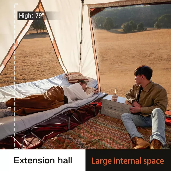 EchoSmile Camping Tent with Vestibule 456 Person Instant Cabin Tent Water Resistant Glamping Tent Easy Setup for Trekking Hiking Outdoor Ultralight Tent with Carry Bag Red Stripped Tent
