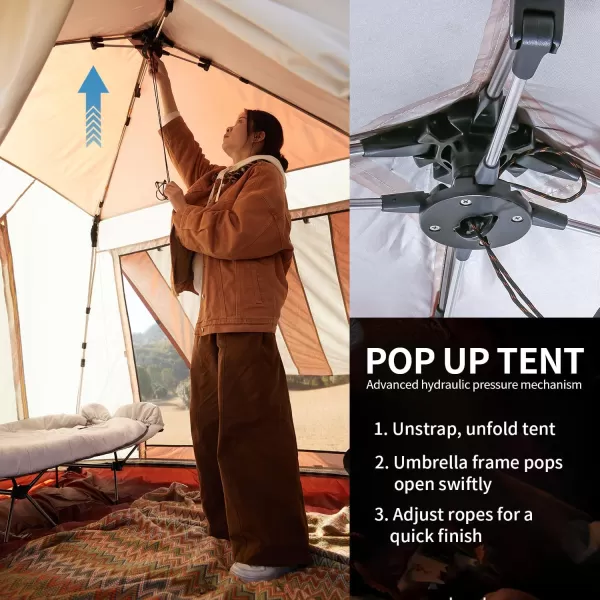 EchoSmile Camping Tent with Vestibule 456 Person Instant Cabin Tent Water Resistant Glamping Tent Easy Setup for Trekking Hiking Outdoor Ultralight Tent with Carry Bag Red Stripped Tent