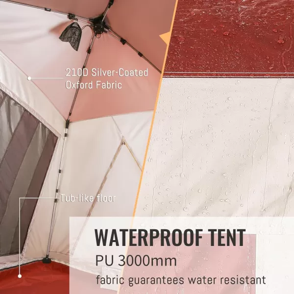 EchoSmile Camping Tent with Vestibule 456 Person Instant Cabin Tent Water Resistant Glamping Tent Easy Setup for Trekking Hiking Outdoor Ultralight Tent with Carry Bag Red Stripped Tent