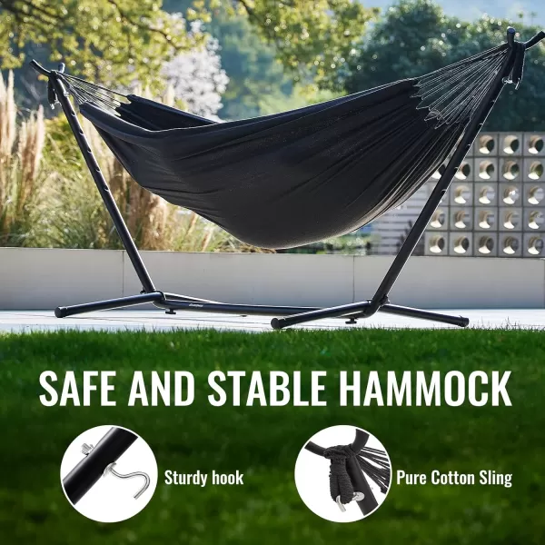 EchoSmile Double Hammock with Detachable Stand  Heavy Duty 2 Person Hammock  480 lbs Capacity  Adjustable Hooks  Durable Steel Frame for IndoorOutdoor Use  BlueGrey