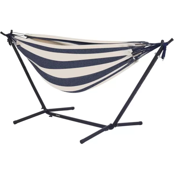 EchoSmile Double Hammock with Detachable Stand  Heavy Duty 2 Person Hammock  480 lbs Capacity  Adjustable Hooks  Durable Steel Frame for IndoorOutdoor Use  BlueBlue