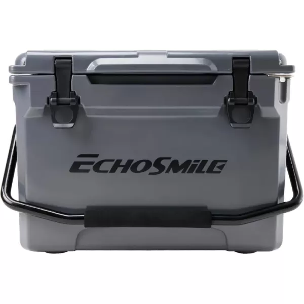 EchoSmile Insulated Portable Cooler 121825 Qt Rotomolded Cooler with Sealing Ring Lightweight Ice Chest Box Hard Cooler for BBQ Beach Drink Camping PicnicGray