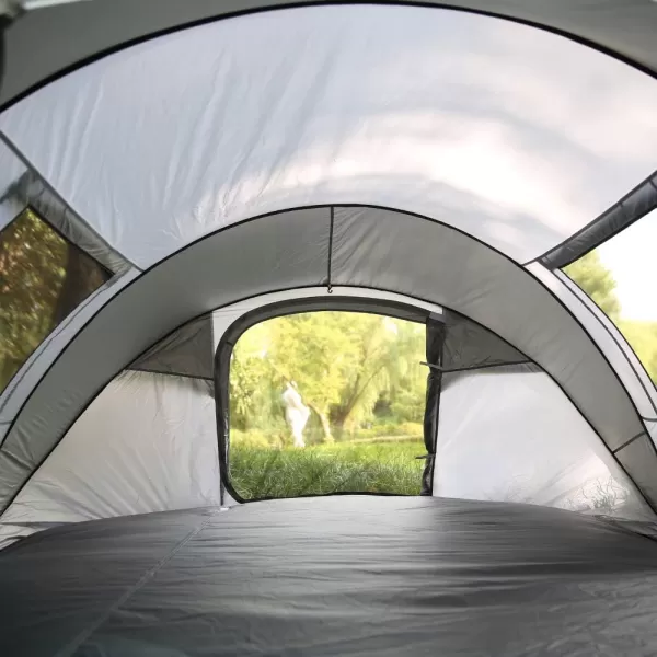 EchoSmile Camping Instant Tent 246810 Person Pop Up Tent Water Resistant Dome Tent Easy Setup for Camping Hiking and Outdoor Portable Tent with Carry Bag for 3 SeasonsWhite  Grey 6 Person