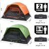 imageEchoSmile 2Person Camping Tent  Easy Setup Lightweight Shelter with RainflyBlack  Orange2 Person