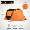 imageEchoSmile Camping Instant Pop Up Tent 246810 Person Water Resistant Dome Easy Setup for Camping Hiking and Outdoor Portable with Carry Bag 3 SeasonBlack  Orange 2 Person