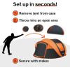 imageEchoSmile Camping Instant Pop Up Tent 246810 Person Water Resistant Dome Easy Setup for Camping Hiking and Outdoor Portable with Carry Bag 3 SeasonBlack  Orange 6 Person