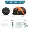 imageEchoSmile Camping Instant Pop Up Tent 246810 Person Water Resistant Dome Easy Setup for Camping Hiking and Outdoor Portable with Carry Bag 3 SeasonBlack  Orange 6 Person