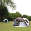 imageEchoSmile Camping Instant Pop Up Tent 246810 Person Water Resistant Dome Easy Setup for Camping Hiking and Outdoor Portable with Carry Bag 3 SeasonWhite  Brown 6 Person