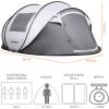imageEchoSmile Camping Instant Pop Up Tent 246810 Person Water Resistant Dome Easy Setup for Camping Hiking and Outdoor Portable with Carry Bag 3 SeasonWhite  Grey 4 Person