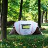 imageEchoSmile Camping Instant Pop Up Tent 246810 Person Water Resistant Dome Easy Setup for Camping Hiking and Outdoor Portable with Carry Bag 3 SeasonWhite  Brown 4 Person