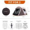 imageEchoSmile Camping Instant Pop Up Tent 246810 Person Water Resistant Dome Easy Setup for Camping Hiking and Outdoor Portable with Carry Bag 3 SeasonWhite  Brown 2 Person