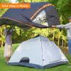 imageEchoSmile Camping Tent with Vestibule 234 Person Water Resistant Dome Portable with Rainfly ampamp Carry Bag Easy Setup for Outdoor Camping 3 SeasonBlack  Orange4 Person