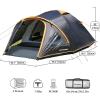 imageEchoSmile Camping Tent with Vestibule 234 Person Water Resistant Dome Portable with Rainfly ampamp Carry Bag Easy Setup for Outdoor Camping 3 SeasonBlack  Orange4 Person