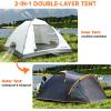 imageEchoSmile Camping Tent with Vestibule 234 Person Water Resistant Dome Portable with Rainfly ampamp Carry Bag Easy Setup for Outdoor Camping 3 SeasonBlack  Orange4 Person
