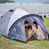imageEchoSmile Camping Tent with Vestibule 234 Person Water Resistant Dome Portable with Rainfly ampamp Carry Bag Easy Setup for Outdoor Camping 3 SeasonGray  White4 Person