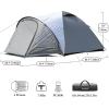 imageEchoSmile Camping Tent with Vestibule 234 Person Water Resistant Dome Portable with Rainfly ampamp Carry Bag Easy Setup for Outdoor Camping 3 SeasonGray  White4 Person