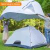 imageEchoSmile Camping Tent with Vestibule 234 Person Water Resistant Dome Portable with Rainfly ampamp Carry Bag Easy Setup for Outdoor Camping 3 SeasonWhite  Gray4 Person