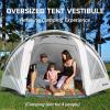 imageEchoSmile Camping Tent with Vestibule 234 Person Water Resistant Dome Portable with Rainfly ampamp Carry Bag Easy Setup for Outdoor Camping 3 SeasonWhite  Gray4 Person