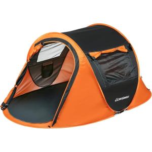 imageEchoSmile Camping Instant Pop Up Tent 246810 Person Water Resistant Dome Easy Setup for Camping Hiking and Outdoor Portable with Carry Bag 3 SeasonBlack  Orange 2 Person