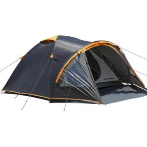 imageEchoSmile Camping Tent with Vestibule 234 Person Water Resistant Dome Portable with Rainfly ampamp Carry Bag Easy Setup for Outdoor Camping 3 SeasonBlack  Orange4 Person