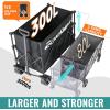 imageEchoSmile Collapsible Foldable Extended Wagon with 500lbs Weight Capacity 300L Folding Utility Wagon Cart with Big AllTerrain Wheels for BeachSportGargenampampGroceryBlackBlack