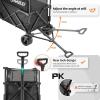imageEchoSmile Collapsible Foldable Extended Wagon with 500lbs Weight Capacity 300L Folding Utility Wagon Cart with Big AllTerrain Wheels for BeachSportGargenampampGroceryBlackBlackmesh