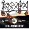 imageEchoSmile Collapsible Foldable Extended Wagon with 500lbs Weight Capacity 300L Folding Utility Wagon Cart with Big AllTerrain Wheels for BeachSportGargenampampGroceryBlackBlack  Orange