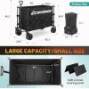 imageEchoSmile Collapsible Foldable Extended Wagon with 500lbs Weight Capacity 300L Folding Utility Wagon Cart with Big AllTerrain Wheels for BeachSportGargenampampGroceryBlackBlack