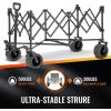 imageEchoSmile Collapsible Foldable Extended Wagon with 500lbs Weight Capacity 300L Folding Utility Wagon Cart with Big AllTerrain Wheels for BeachSportGargenampampGroceryBlackBlack