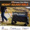imageEchoSmile Collapsible Foldable Extended Wagon with 500lbs Weight Capacity 300L Folding Utility Wagon Cart with Big AllTerrain Wheels for BeachSportGargenampampGroceryBlackBlackmesh
