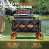 imageEchoSmile Collapsible Foldable Wagon Cart with 350lbs Weight Capacity Heavy Duty Folding Utility Sport Wagon with Removeble Wheels for CampingGroceryGardenBeachBlueampampOrangeBlack Orange