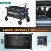 imageEchoSmile Collapsible Foldable Wagon Cart with 350lbs Weight Capacity Heavy Duty Folding Utility Sport Wagon with Removeble Wheels for CampingGroceryGardenBeachBlueampampOrangeBlack Blue