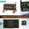 imageEchoSmile Collapsible Foldable Wagon Cart with 350lbs Weight Capacity Heavy Duty Folding Utility Sport Wagon with Removeble Wheels for CampingGroceryGardenBeachBlueampampOrangeBlack Orange