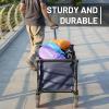 imageEchoSmile Collapsible Foldable Wagon Cart with 350lbs Weight Capacity Heavy Duty Folding Utility Sport Wagon with Removeble Wheels for CampingGroceryGardenBeachBlueampampOrangeBlue Orange