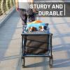 imageEchoSmile Collapsible Foldable Wagon Cart with 350lbs Weight Capacity Heavy Duty Folding Utility Sport Wagon with Removeble Wheels for CampingGroceryGardenBeachBlueampampOrangeBlack Blue